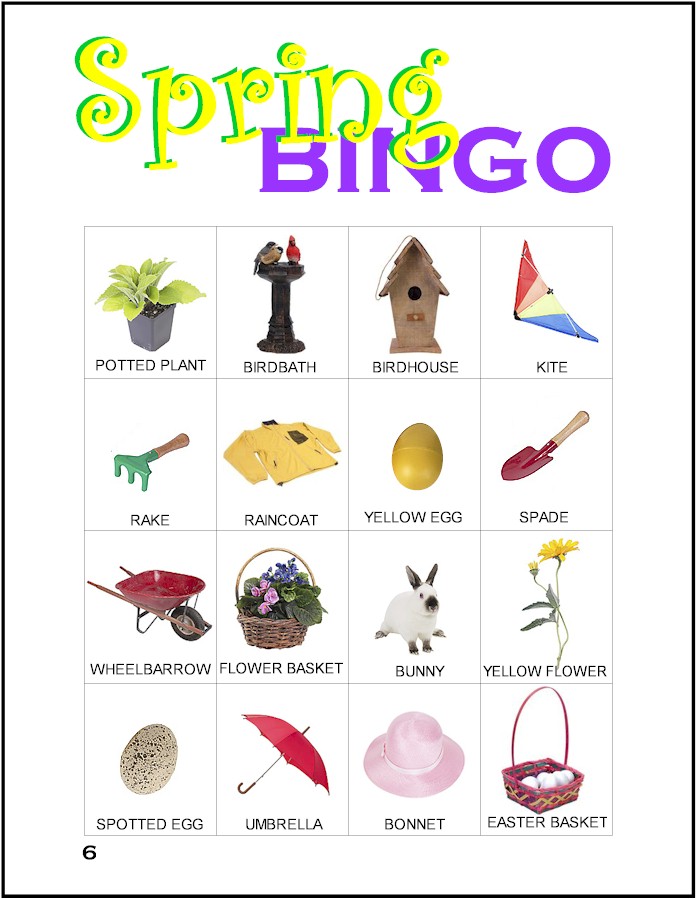 Spring bingo games